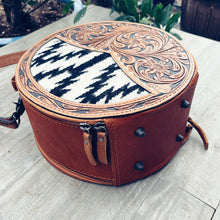 Load image into Gallery viewer, Jones Creek Hand Tooled Leather Canteen Crossbody Purse

