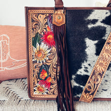 Load image into Gallery viewer, Spring Blooms Hand Tooled Leather Tote Bag
