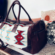 Load image into Gallery viewer, Collect Moments Western Leather Weekender Duffel
