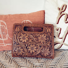 Load image into Gallery viewer, Ramona Hand Tooled Leather Clutch Purse
