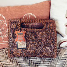 Load image into Gallery viewer, Ramona Hand Tooled Leather Clutch Purse
