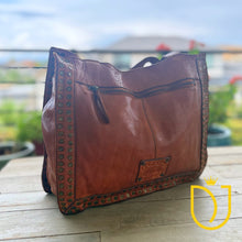 Load image into Gallery viewer, Painted Rocks Italian Leather Crossbody Purse
