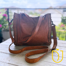 Load image into Gallery viewer, Painted Rocks Italian Leather Crossbody Purse
