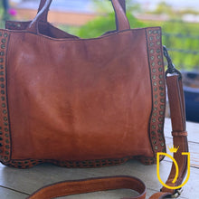 Load image into Gallery viewer, Painted Rocks Italian Leather Crossbody Purse
