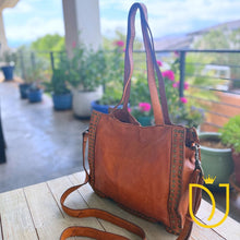 Load image into Gallery viewer, Painted Rocks Italian Leather Crossbody Purse
