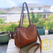 Load image into Gallery viewer, Painted Rocks Italian Leather Crossbody Purse
