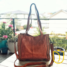 Load image into Gallery viewer, Painted Rocks Italian Leather Crossbody Purse
