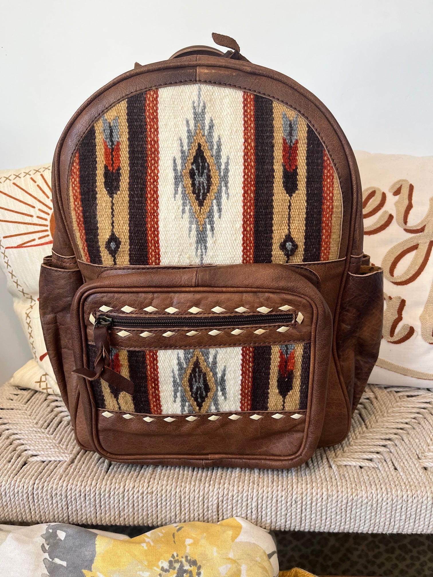 boho leather backpack River Bend Western Leather Backpack