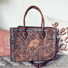 Load image into Gallery viewer, Point Blank Hand Tooled Leather Shoulder Bag
