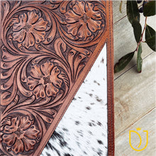 Load image into Gallery viewer, Graceful Hand Tooled Leather Bible Cover
