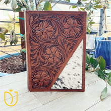 Load image into Gallery viewer, Graceful Hand Tooled Leather Bible Cover
