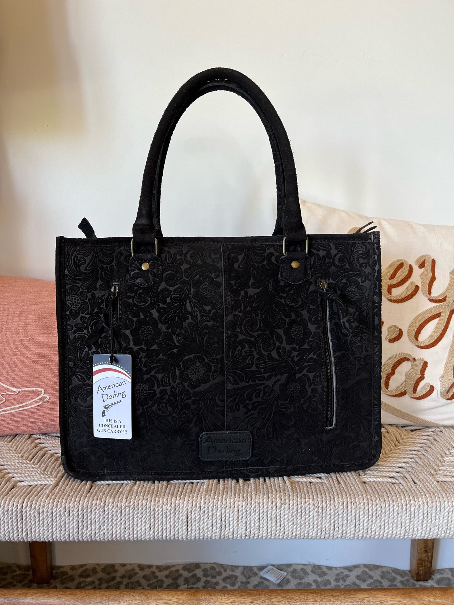 Black Hills Suede Leather Tote Bag - Shop Dodi Jo's