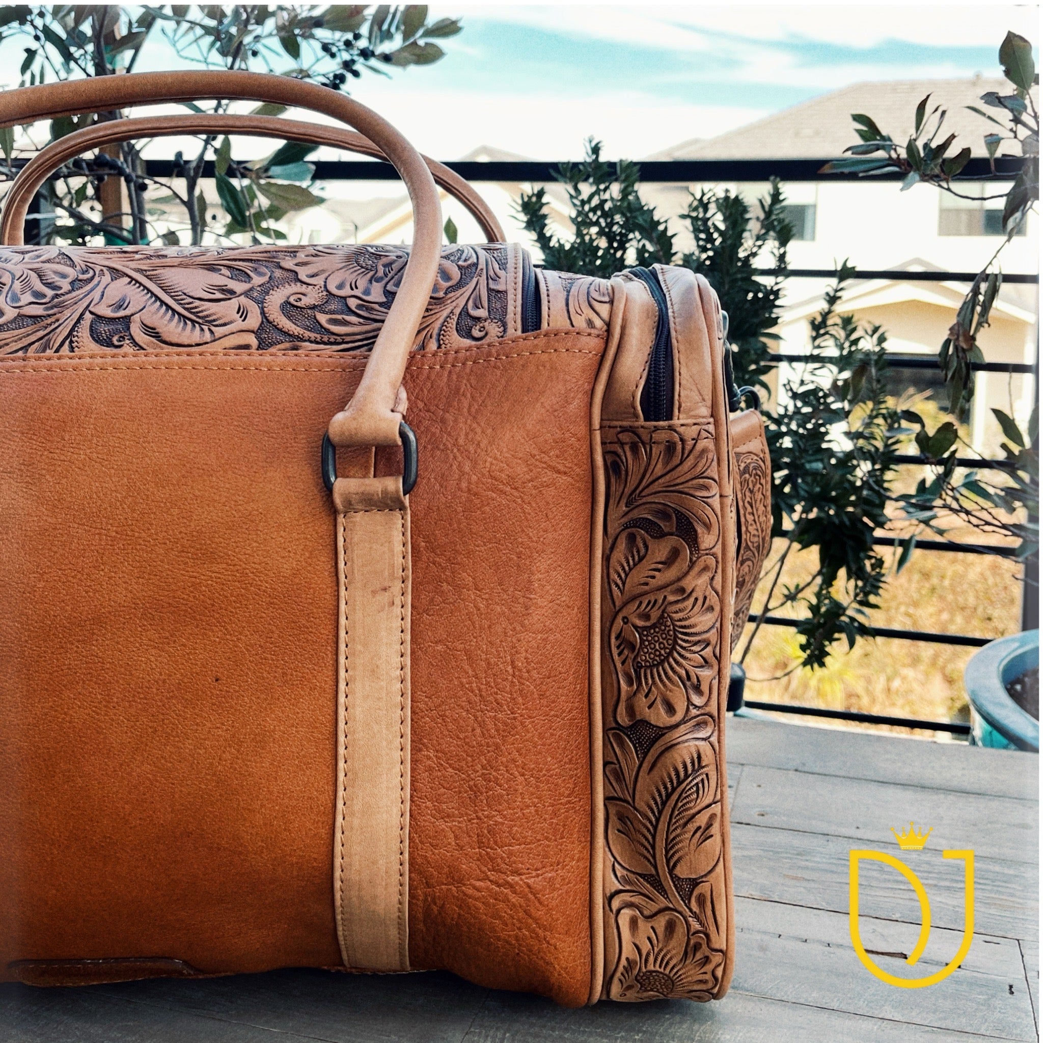 Campbell Hand Tooled Leather Duffel Bag - Shop Dodi Jo