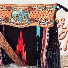 Load image into Gallery viewer, Thunderbird Western Leather Crossbody Purse
