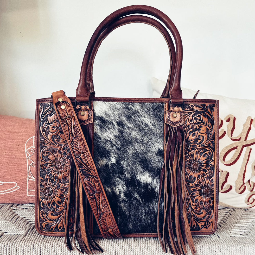 Paradise Valley Western Leather Tote Bag