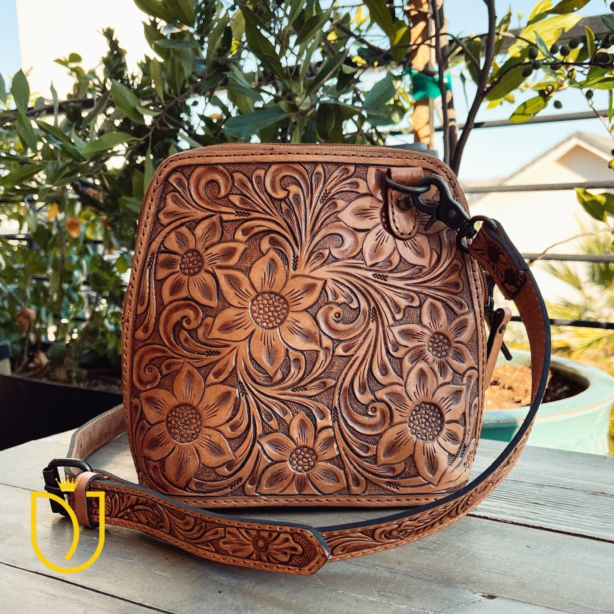 Rockwell Ranch Hand Tooled Leather Crossbody Purse - Shop Dodi Jo's