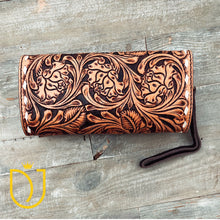 Load image into Gallery viewer, Dusty Pines Hand Tooled Leather Crossbody Wallet
