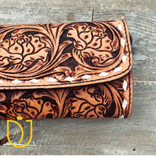 Load image into Gallery viewer, Dusty Pines Hand Tooled Leather Crossbody Wallet
