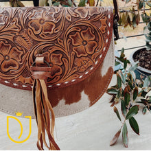 Load image into Gallery viewer, Copper Canyon Hand Tooled Leather Crossbody Purse
