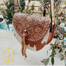 Load image into Gallery viewer, Copper Canyon Hand Tooled Leather Crossbody Purse
