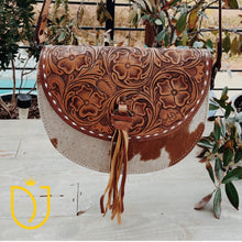 Load image into Gallery viewer, Copper Canyon Hand Tooled Leather Crossbody Purse
