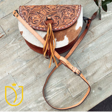 Load image into Gallery viewer, Copper Canyon Hand Tooled Leather Crossbody Purse
