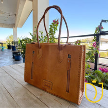 Load image into Gallery viewer, Wheatland Hand Tooled Leather Tote Bag
