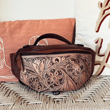 Load image into Gallery viewer, Round Grove Hand Tooled Leather Fanny Pack
