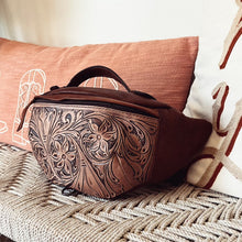 Load image into Gallery viewer, Round Grove Hand Tooled Leather Fanny Pack
