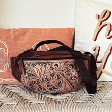 Load image into Gallery viewer, Round Grove Hand Tooled Leather Fanny Pack
