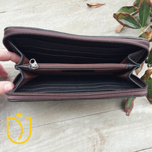 Load image into Gallery viewer, Turquoise Painted Sunflower Hand Tooled Leather Wallet
