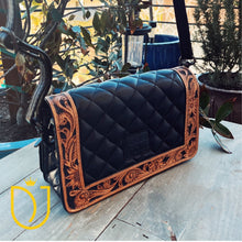 Load image into Gallery viewer, Aliante Hand Tooled Leather Crossbody Purse
