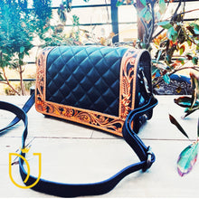 Load image into Gallery viewer, Aliante Hand Tooled Leather Crossbody Purse
