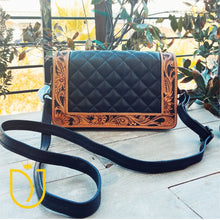 Load image into Gallery viewer, Aliante Hand Tooled Leather Crossbody Purse
