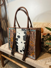 Load image into Gallery viewer, Country Meadows Western Leather Tote Bag
