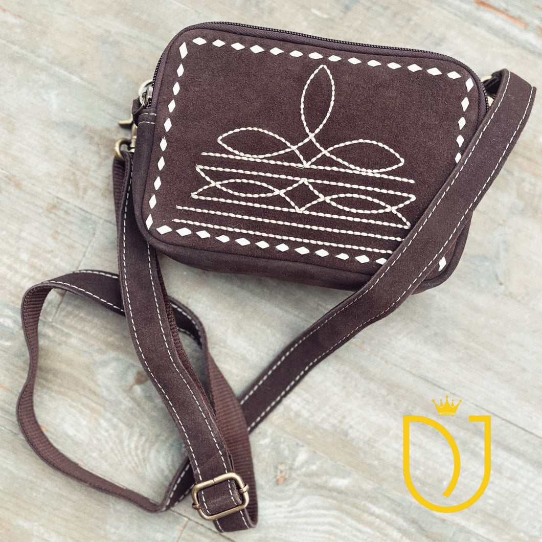 The Pearl Suede Leather Crossbody Purse
