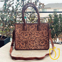 Load image into Gallery viewer, Whispering Pines Hand Tooled Leather Purse
