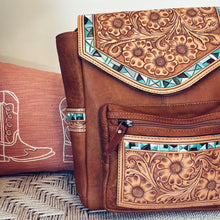 Load image into Gallery viewer, West Bend Western Leather Backpack
