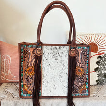 Load image into Gallery viewer, Country Meadows Western Leather Tote Bag
