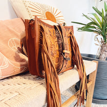 Load image into Gallery viewer, Gardendale Hand Tooled Leather Crossbody Purse
