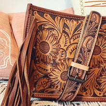 Load image into Gallery viewer, Gardendale Hand Tooled Leather Crossbody Purse
