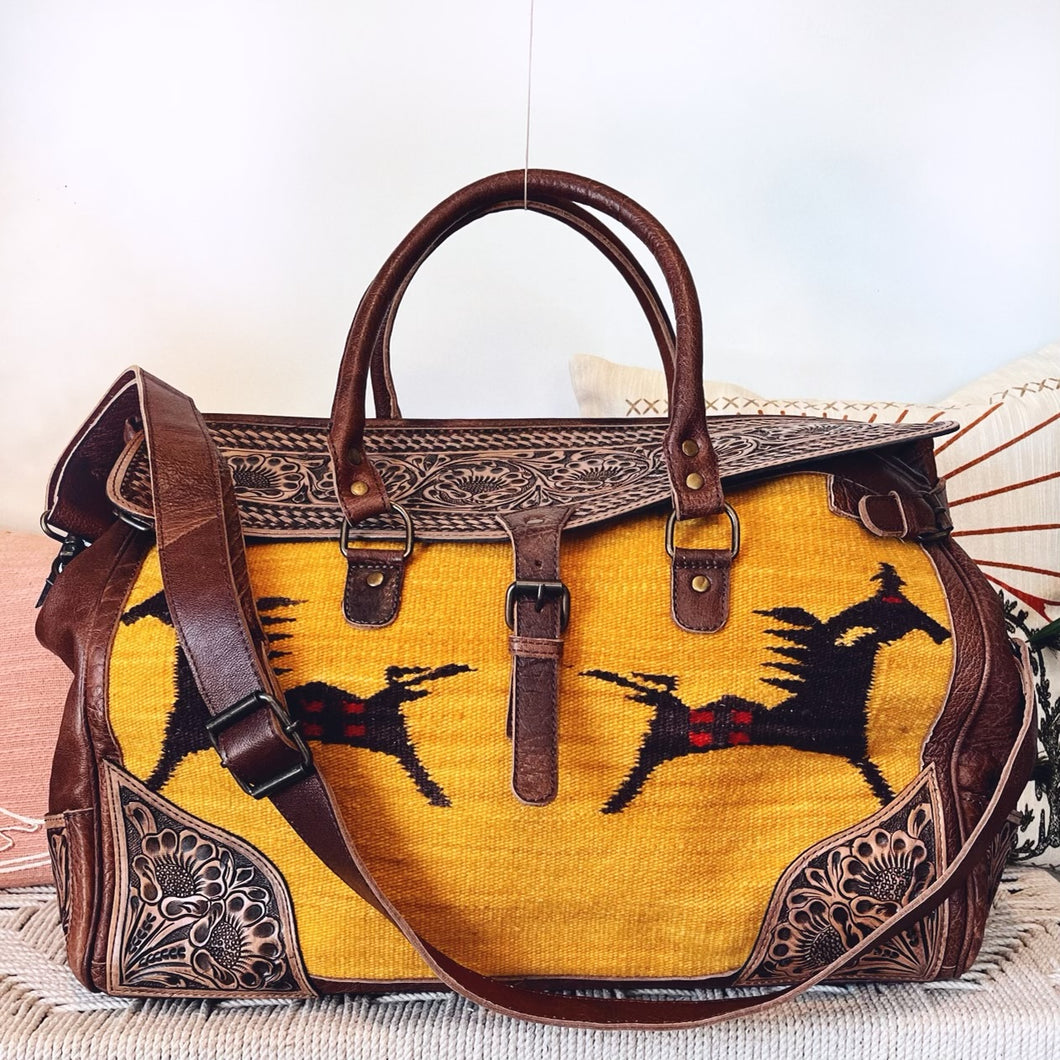 Horseback Western Leather Weekender Duffel