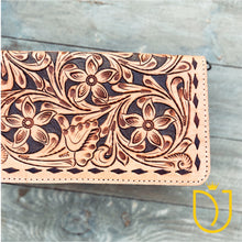 Load image into Gallery viewer, Canyon Breeze Hand Tooled Leather Crossbody Wallet
