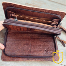 Load image into Gallery viewer, Canyon Breeze Hand Tooled Leather Crossbody Wallet
