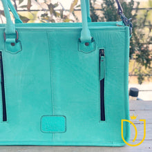 Load image into Gallery viewer, Crocodile Embossed Hand Tooled Leather Tote Bag
