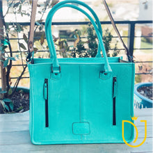 Load image into Gallery viewer, Crocodile Embossed Hand Tooled Leather Tote Bag
