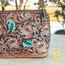 Load image into Gallery viewer, Outlaw Sunset Hand Tooled Leather Crossbody Purse
