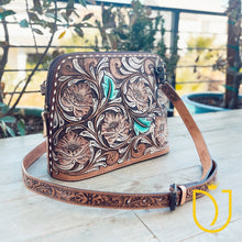 Load image into Gallery viewer, Outlaw Sunset Hand Tooled Leather Crossbody Purse
