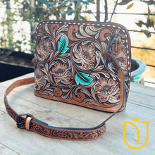 Load image into Gallery viewer, Outlaw Sunset Hand Tooled Leather Crossbody Purse
