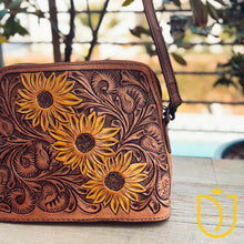 Load image into Gallery viewer, The Angelina Hand Tooled Leather Crossbody Purse
